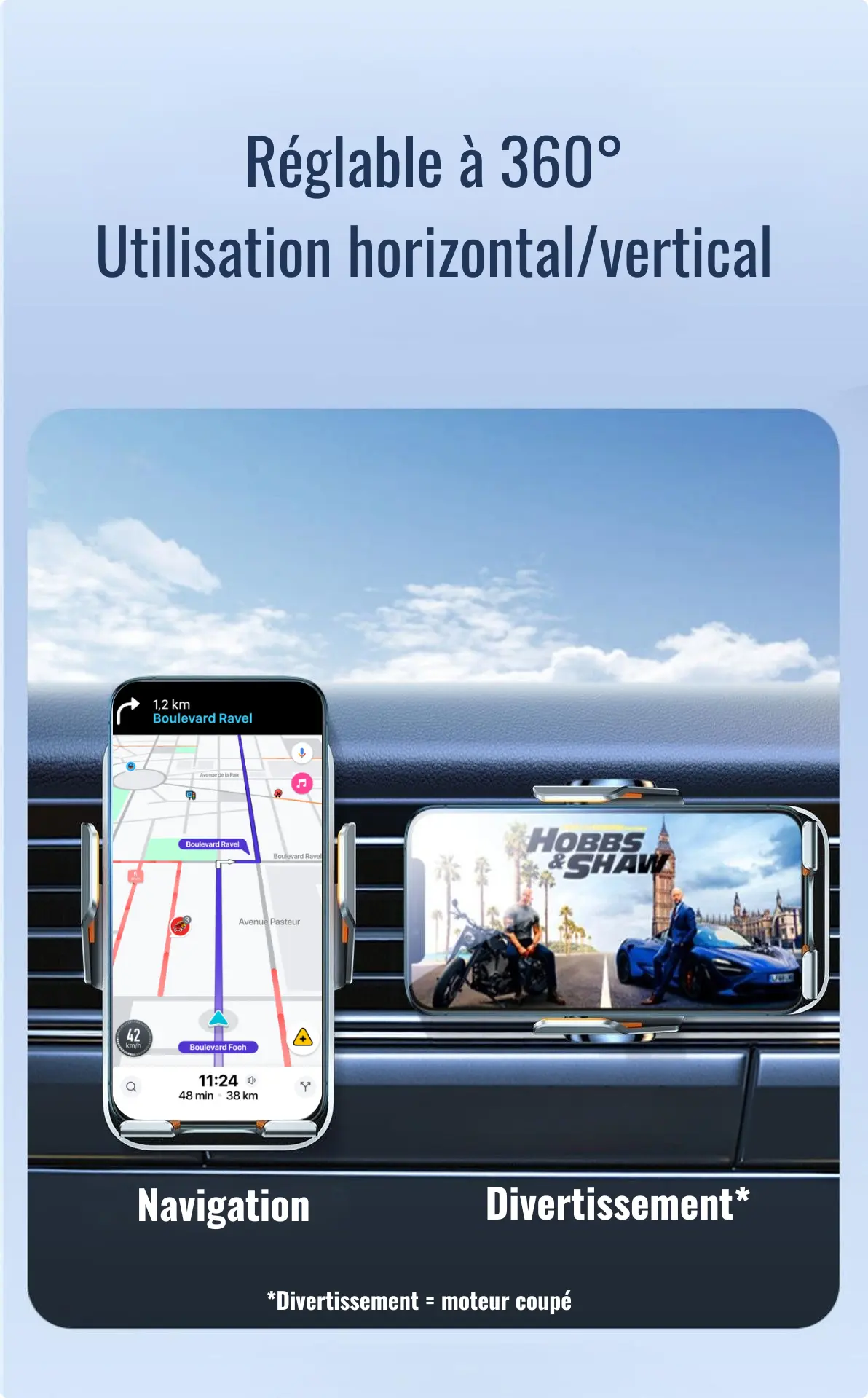 Chargeur Sans Fil Induction Automatique pour Voiture  - Image 6