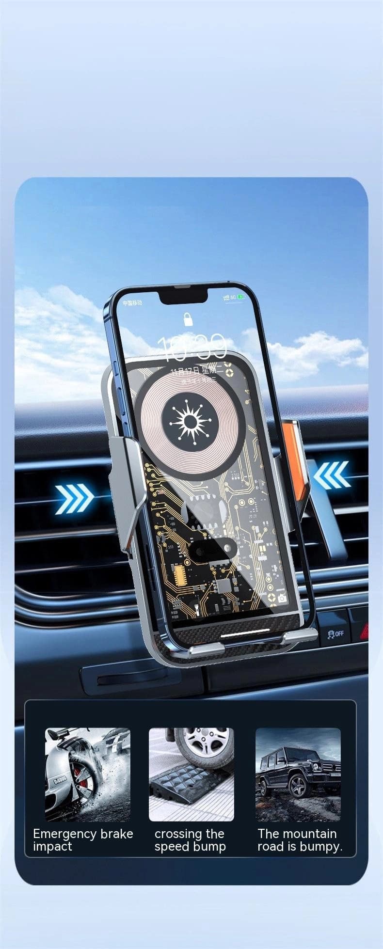 Chargeur Sans Fil Induction Automatique pour Voiture  - Image 7