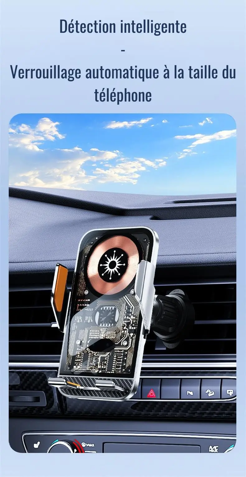 Chargeur Sans Fil Induction Automatique pour Voiture  - Image 8