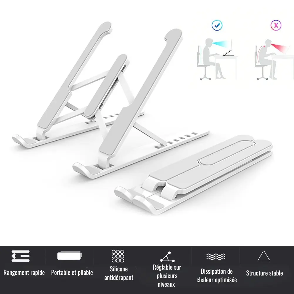 Station Ergonomique Premium - Support Ordinateur Portable Ajustable - Image 4
